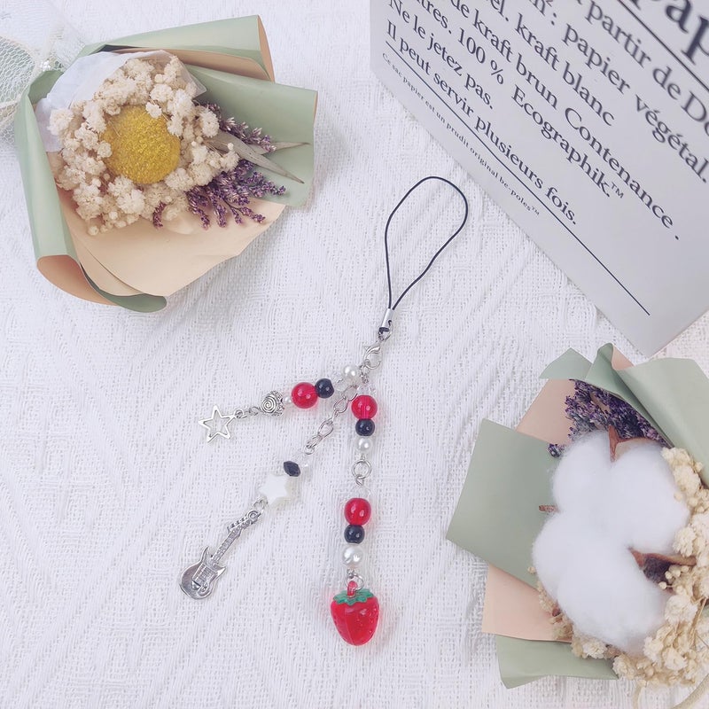 cioatu 1-4PCS Cute Phone Charms Aesthetic Y2K Cell Phone Charms Strap Strawberry Butterfly Star PhoneCharm Y2K Accessories for Bag Keychain Airpods Camera Pendants Decor - Image 1